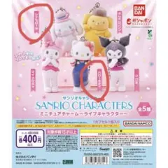 サンリオキャラクターズ ミニチュアチャーム　ライブキャラクター　キティ　シナモン