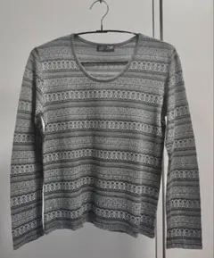 【BEAMS】 美品•総柄クルーネック長袖カットソー メンズLのサムネイル