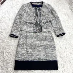 ✨美品✨トゥモローランド　ノーカラーツイードジャケット　スーツセットアップ