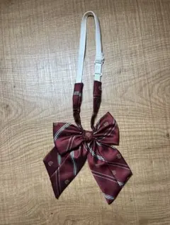 ワインレッド ストライプ リボンタイ