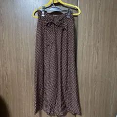INGNI ブラウン ドット柄 ワイドパンツ