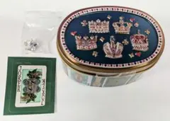 青山デカーボ　ネコのトランプ缶2　ミニチュア王冠マグネット付き（王冠/銀青）のサムネイル
