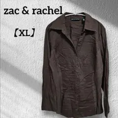 zac & rachel 【XL】ブラウンシワ加工シャツ 長袖シャツ シャツ