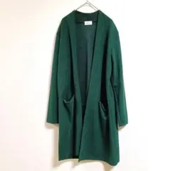 Alma Design ロング カーディガン春らしさ際立つ深みのあるグリーン