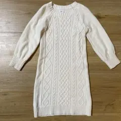 GAP ケーブルニット ワンピース アイボリー