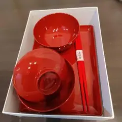 お食い初め用 赤い食器セット