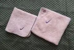 Nike　タオルハンカチ　ハンドタオル　ロゴ刺繍　ブラウンベージュ　２枚