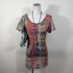 y2k Tシャツワンピース 刺繍 ダイダイ ヒッピー フェアリーグランジのサムネイル