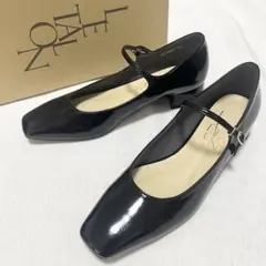 【未使用】LE TALON ルタロン スクエア　メリージェーン　パンプス　黒のサムネイル
