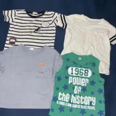 半袖Tシャツ 4点セット (ストライプ・グリーン・ラベンダー)