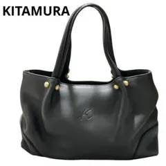 【美品】Kitamura キタムラ 本革 ハンドバッグ 牛革 レディース 黒
