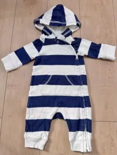 baby GAP 60ボーダー ロンパース ネイビー　3-6months
