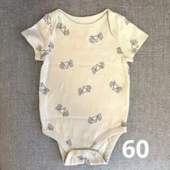【美品】GAP ベージュ ロンパース 60 くま
