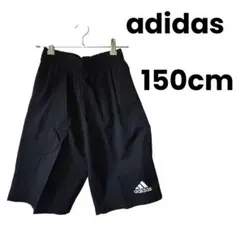 adidas アディダス ハーフパンツ 150cm ブラック 刺繍ロゴ 半ズボン