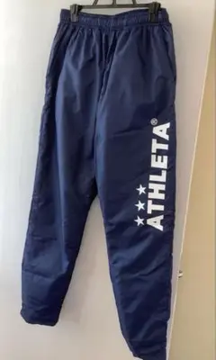 ATHLETA ピステパンツ ネイビー　ウィンドブレーカー Sサイズ　裏地付き