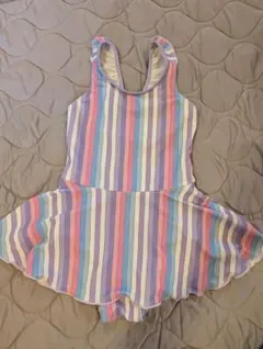 女の子用ストライプワンピース水着