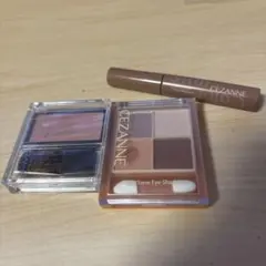 セザンヌ　ベージュトーンアイシャドウ　チークブラッシュ　極細アイブロウマスカラ