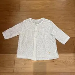 ホワイト レース模様 カーディガン