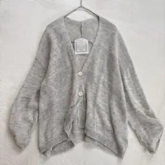 美品 BEARDSLEY ビアズリー リネン ショート カーディガン グレー 麻のサムネイル