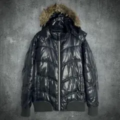 Y2K 00s ダウンジャケット 平成 ギャル男 LL ブラック