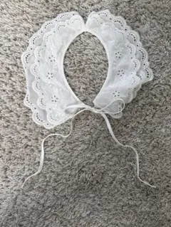 刺繍入り つけ襟 ホワイト