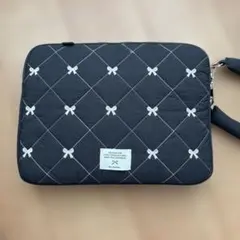 リボン柄　キルティング　ノートPC iPad ケース