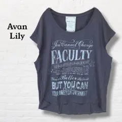 ​Avan Lily☆英字ロゴTシャツ フレンチスリーブ【FREE】グレーのサムネイル