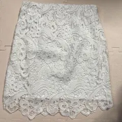 Spick&Span スピックアンドスパン レースタイトスカート ホワイト