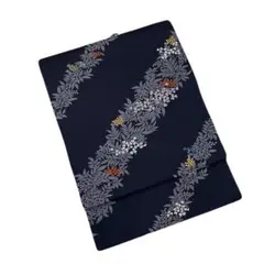 あんこ様専用…黒地に草花の柄　名古屋帯