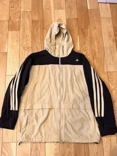 adidas フード付きジャケット ベージュ・黒　L 裏ボア