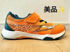 22cm asics オレンジ スポーツシューズ ベルクロ式