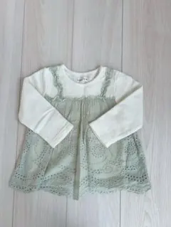 バースデイ conoco 重ね着風 フリル チュニック 長袖 トップス 90