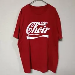 ビッグシルエット Tシャツ 赤 バックプリント メンズL相当 オーバーサイズ