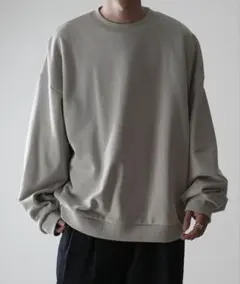 【RUUBON】元値5,500円/ワイドクルーネックスウェット　ライトグレーM