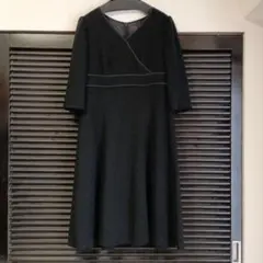 ブラックフォーマルワンピース 7分袖　冠婚葬祭　11号