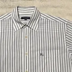バーバリー ロンドン 半袖シャツ ノバストライプ ホースロゴ刺繡 Mサイズのサムネイル
