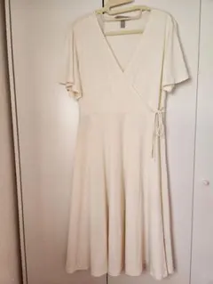 H&M アイボリー ラップドレス Mサイズ