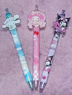 【サンリオ】キャラクター⑨ボールペン黒インク0.5 3本セット おまけ付き