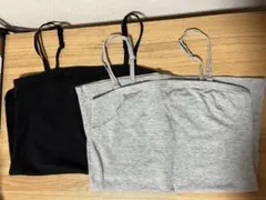 UNIQLO ベアトップ Mサイズ 2枚セット 黒 グレー