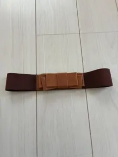 ブラウンエラスティックストレッチベルト