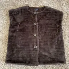 ブラウン ファー ベスト