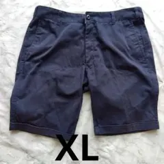 メンズ チノショートパンツ ネイビー シンプルのサムネイル