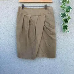 【スピック&スパンノーブル】36♡巻きスカート風スカート 日本製 裏地