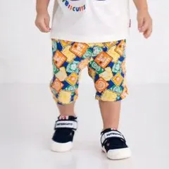 ミキハウス ホットビスケッツ パンツ 80 総柄 バンダナ柄 ハーフパンツ 美品