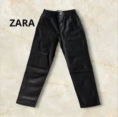 ZARA フェイクレザーパンツ ブラックEUR38 レディース ウエスト68cm