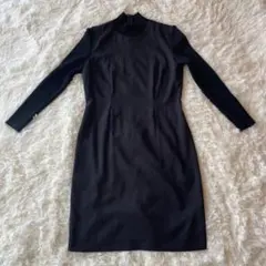 Esquisse レディース ワンピース ドッキング素材 ニット モックネック