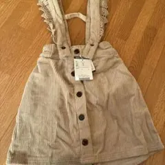 ベージュ コーデュロイ ジャンバースカート 100cm