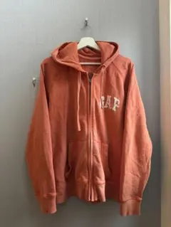 GAP ジップパーカー オレンジ L フーディー フルジップ 古着 ストリート