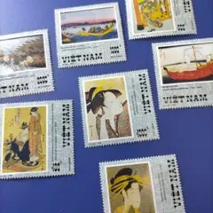 ✰5523 外国切手 ベトナム 1994年 日本の浮世絵 7枚セット