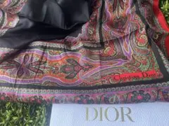 【極美品】ChristianDior ペイズリー柄 大判スカーフ シルク100%のサムネイル